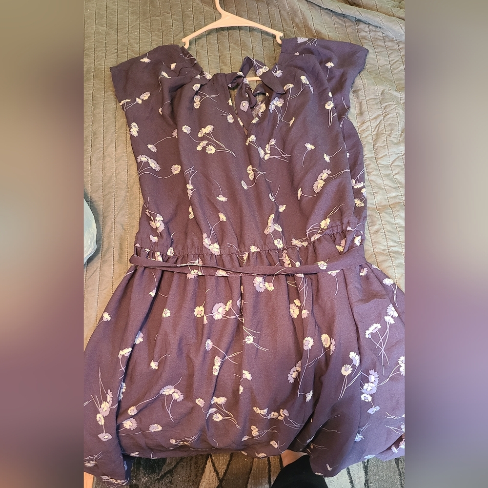 Elegant Purple Floral Dress